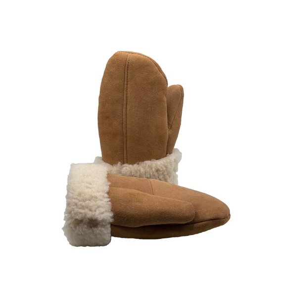 Shearling Sheepskin Leather Mittens – Unisex Winter Mittens - Picture 3 of 5